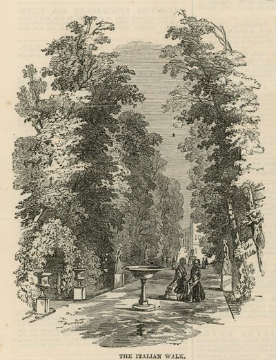 La passeggiata italiana nei Vauxhall Gardens da English School