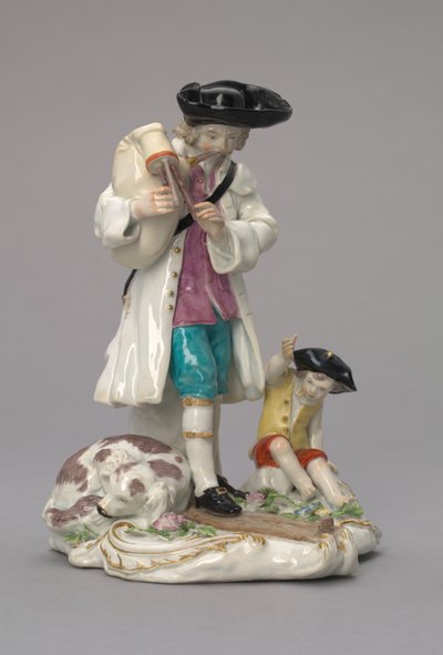 Il musicista itinerante, prodotto dalla Chelsea Porcelain Factory, Inghilterra, c.1756 da English School