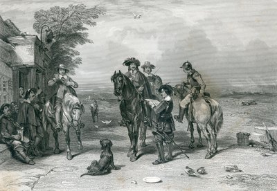 Il Re nel suo Viaggio verso gli Scozzesi, inciso da Frederick. T. Heath, 1844 da English School