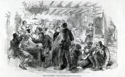 La cucina, Fox-Court Grays Inn Lane, 1851 da English School