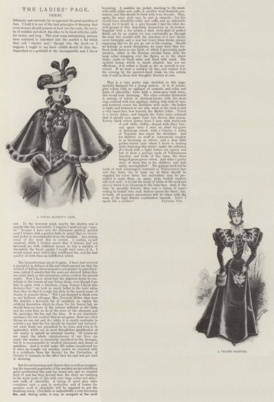 La pagina delle signore, abbigliamento (litografia) da English School