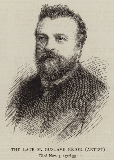 Il defunto M Gustave Brion, artista (incisione) da English School