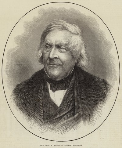 Il defunto M Michelet, storico francese (incisione) da English School