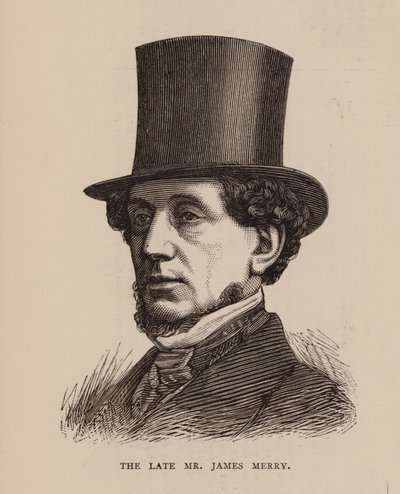 Il defunto James Merry (incisione) da English School