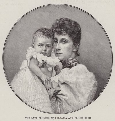 La defunta Principessa di Bulgaria e il Principe Boris (incisione) da English School