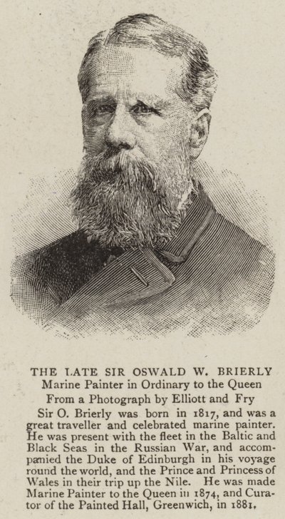 Il defunto Sir Oswald W Brierly da English School