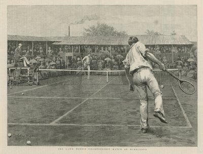 La partita di campionato di tennis a Wimbledon da English School