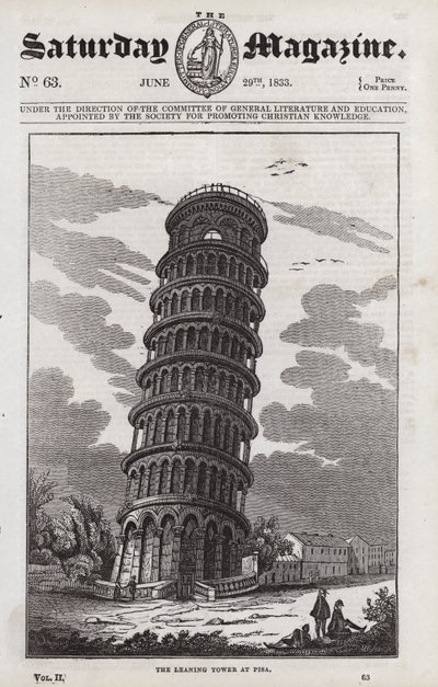 La Torre Pendente di Pisa (incisione) da English School