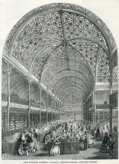 Il Crystal Palace di Londra, Regent Circus, Oxford Street, 1858 da English School