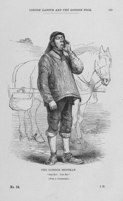 Il Netturbino di Londra (incisione) da English School