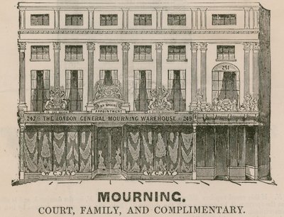 Il London General Mourning Warehouse, Regent Street, Londra da English School
