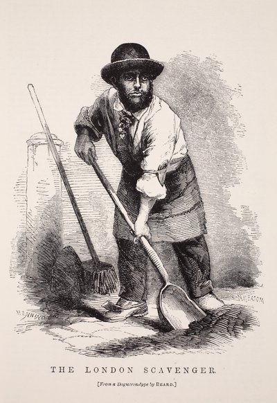 Il netturbino di Londra, dopo un dagherrotipo di Richard Beard, illustrazione da London Labour and London Poor di Henry Mayhew, pub. 1862 da English School