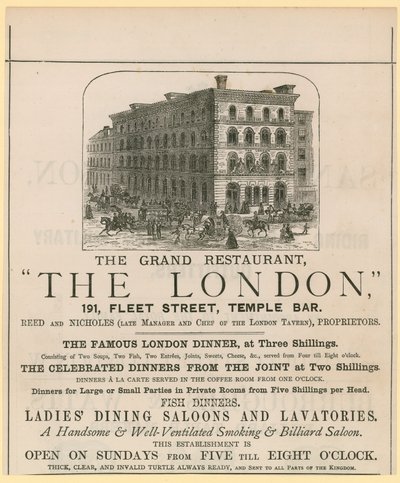 Il London, ristorante, 191 Fleet Street, Temple Bar da English School