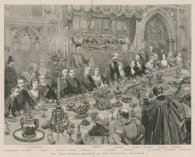 Il Banchetto del Lord Sindaco al Guildhall, Londra, 9 novembre 1887 da English School