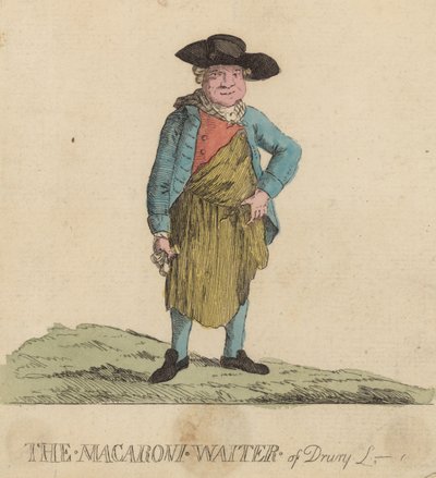 Il cameriere Macaroni di Drury Lane, Londra da English School