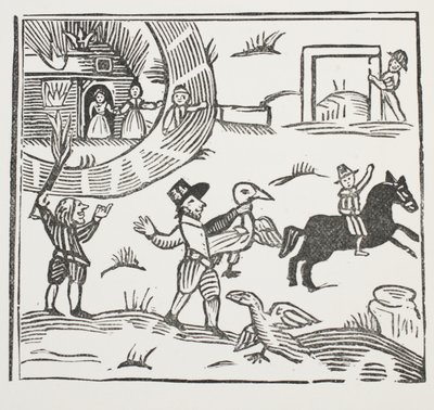 Le folli bravate di Tom Tram, illustrazione da Chap-books del XVIII secolo di John Ashton, pub. 1882 da English School