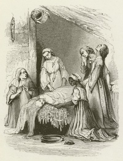 Le donne malabar lavano il corpo di Virginia da English School