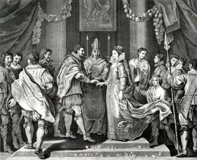 Il Matrimonio del Re, dopo un dipinto di L. Cheron, XIX secolo da English School