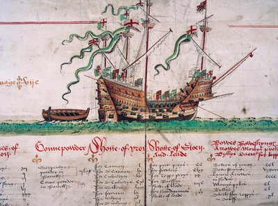 La Mary Rose, dal Anthony Roll da English School