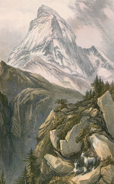 Il Cervino, o Monte Cervino. Da sopra Zermatt, Svizzera da English School