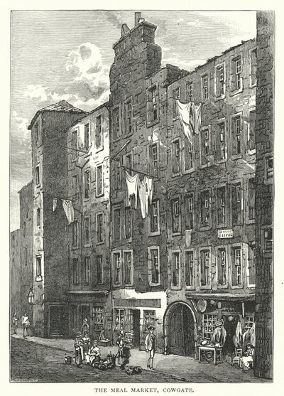 Il mercato del pasto, Cowgate (incisione) da English School