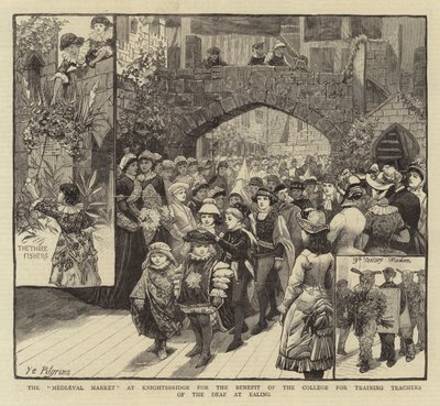 Il "Mercato Medievale" a Knightsbridge per il beneficio del College per la formazione degli insegnanti dei sordi a Ealing da English School