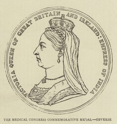 Medaglia commemorativa del Congresso Medico, Dritto da English School