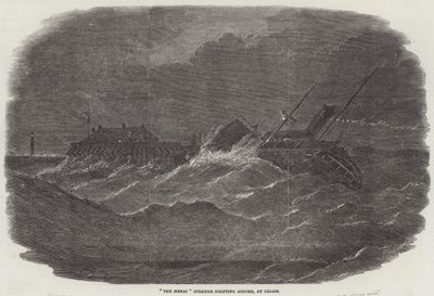 Il piroscafo "The Menai" alla deriva, a Calais (incisione) da English School
