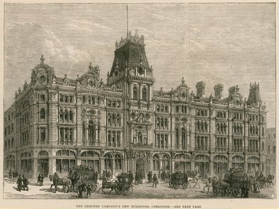 I nuovi edifici della Mercers Company, Cheapside, Londra da English School