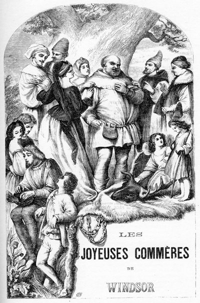 Le Allegre Comari di Windsor - Illustrazione in "Opere complete di William Shakespeare" 1866 da English School
