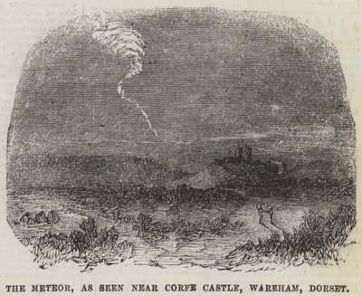 Il meteorite, visto vicino al Castello di Corfe, Wareham, Dorset da English School