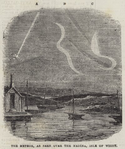 Il meteorite, visto sopra il Medina, Isola di Wight da English School