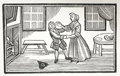 Il metodo che Meg ha usato per far pagare uno dei vicari, illustrazione da Chap-books del XVIII secolo di John Ashton, pub. 1882 da English School