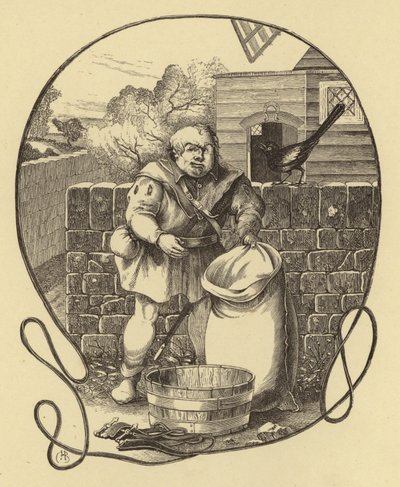 Il mugnaio di Trompington, Geoffrey Chaucer (incisione) da English School