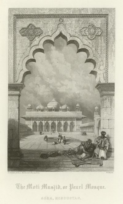 La Moti Musjid, o Moschea della Perla, Agra, India da English School