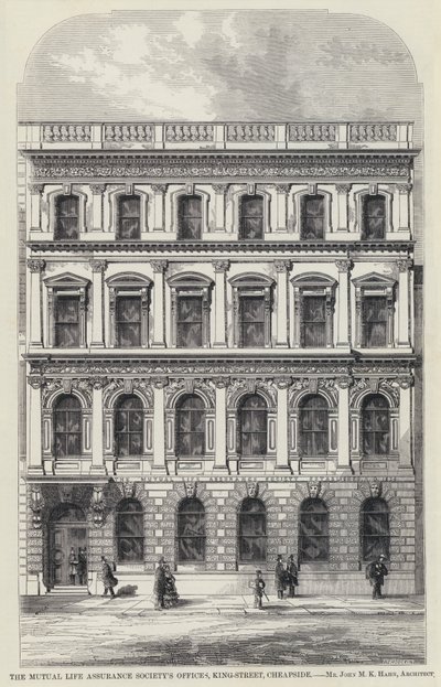 Uffici della Mutual Life Assurance Society, King-Street, Cheapside da English School