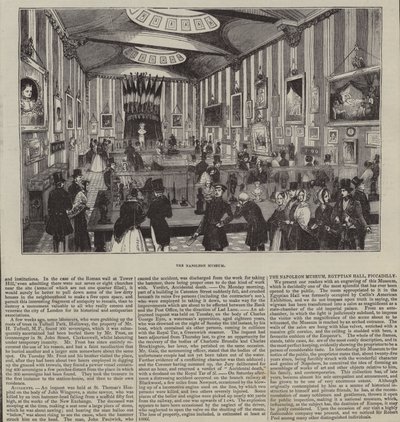Il Museo Napoleonico, The Egyptian Hall, Londra (incisione) da English School
