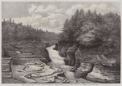 I gradini naturali sul fiume Montmorency, vicino a Quebec (incisione) da English School