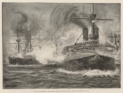 Le manovre navali, scontro tra le flotte Rossa e Blu al largo di Holyhead, 31 luglio da English School