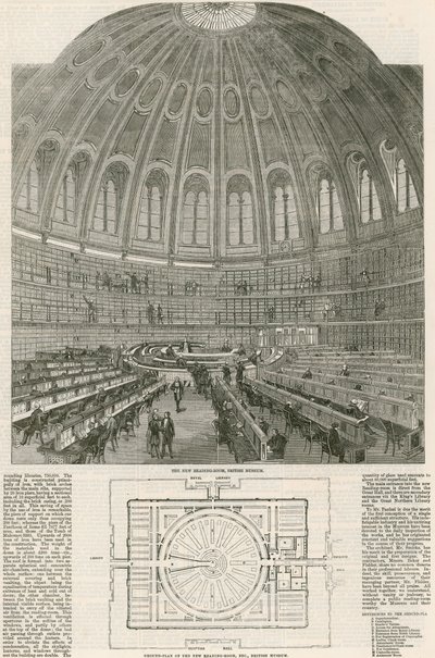 La nuova sala di lettura, British Museum da English School