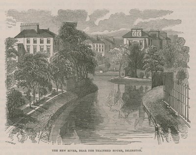The New River Head, vicino alla casa di paglia, Islington da English School