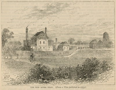 The New River Head, da una vista pubblicata nel 1753 da English School