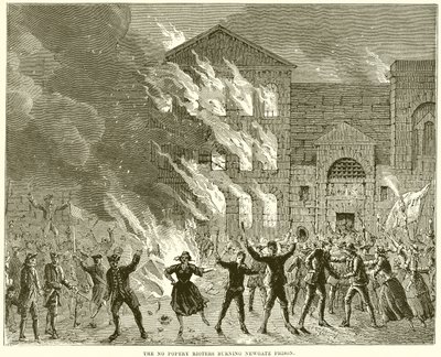 I rivoltosi anti-papisti bruciano la prigione di Newgate da English School