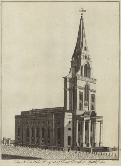 Prospetto nord-ovest di Christ Church a Spitalfields, Londra da English School