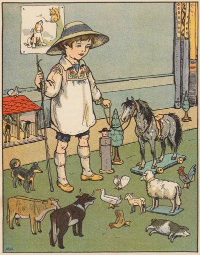 Gli animali della nursery (litografia a colori) da English School
