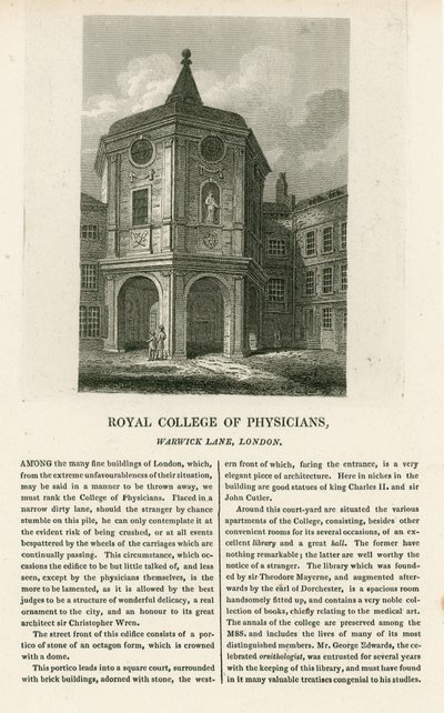 Il vecchio College of Physicians in Warwick Lane da English School