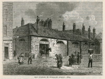 Le vecchie scuderie in Swallow Street, Londra da English School