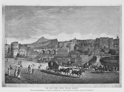 La Città Vecchia, da Princes Street (incisione) da English School