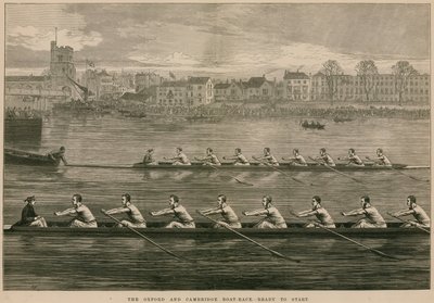 La gara di canottaggio Oxford e Cambridge - pronti a partire da English School