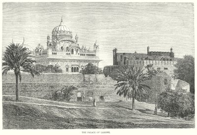 Il palazzo di Lahore (incisione) da English School